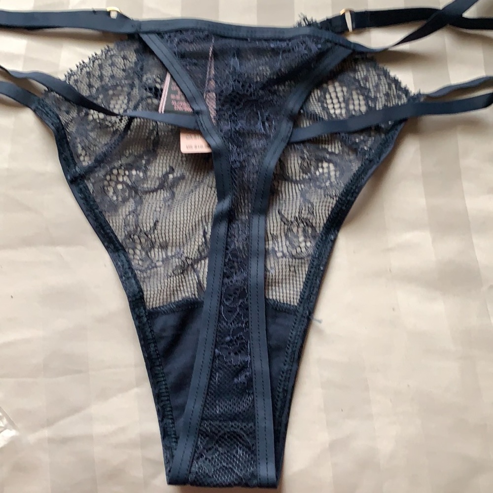 VS lace strappy panty dark 🌊 sea color - Picture 7 of 11
